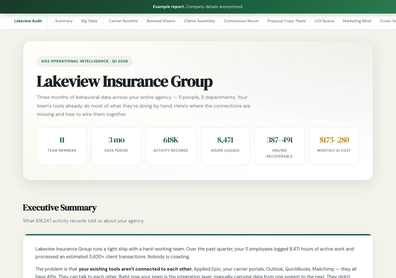 Preview of the Lakeview Insurance Group team discovery.